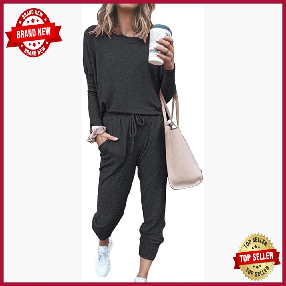Women's Long Sleeve Sweatsuit Set Loose Fit Polyester Blend Activewear